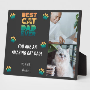 2 Photo Sunset Fathers Day Best Cat Dad Ever フォトプラーク