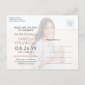 2 Photo Sweet 16誕生日赤面金ゴールド保存日 インビテーションポストカード (裏面)