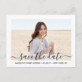 2 Photo Sweet 16誕生日Script Save the Date 案内ポストカード (正面)