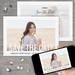 2 Photo Sweet 16th Birthday Party モダン16 セーブザデート