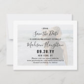 2 Photo Sweet 16th Birthday Party モダン16 セーブザデート (裏面)