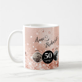 2 Photo Then and Now 結婚 ANY YEAR コーヒーマグカップ