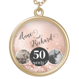 2 Photo Then and Now 結婚 ANY YEAR ゴールドプレートネックレス