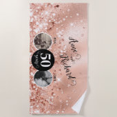 2 Photo Then and Now 結婚 ANY YEAR ビーチタオル (正面)