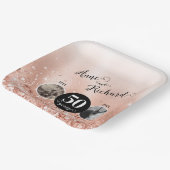 2 Photo Then and Now 結婚 ANY YEAR ペーパープレート (傾斜あり)