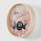 2 Photo Then and Now 結婚 ANY YEAR 壁時計 (傾斜)