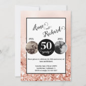 2 Photo Then and Now 結婚 ANY YEAR 招待状 (正面)