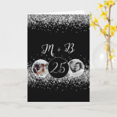 2 Photo Then And Now 結婚's Anniversary カード (黄色い花)