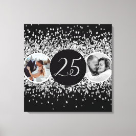 2 Photo Then And Now 結婚's Anniversary キャンバスプリント