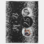 2 Photo Then And Now 結婚's Anniversary フリースブランケット (正面)