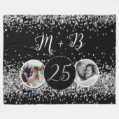 2 Photo Then And Now 結婚's Anniversary フリースブランケット (正面(横))