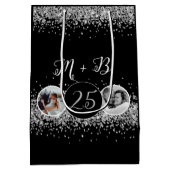 2 Photo Then And Now 結婚's Anniversary ミディアムペーパーバッグ (裏面)