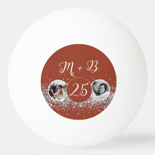 2 Photo Then And Now 結婚's Anniversary 卓球ボール (正面)