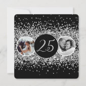 2 Photo Then And Now 結婚's Anniversary 招待状 (正面)