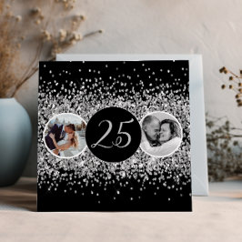 2 Photo Then And Now 結婚's Anniversary 招待状