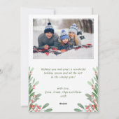 2 PHOTO Water color Mistletoe Holly Berry Christma シーズンカード (裏面)