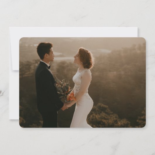 2 Photo We Elopedたった今結婚しました発表シンプル 招待状 (裏面)