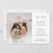 2 Photo We Elopedたった今結婚しました発表シンプル 招待状 (正面)