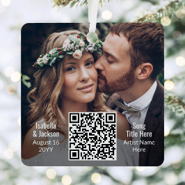 2 Photo Wedding Song ∙ Newlyweds Playlist QR Code メタルオーナメント