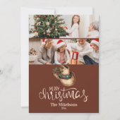 2 Photo Western Cowboy Hat Christmas シーズンカード (正面)