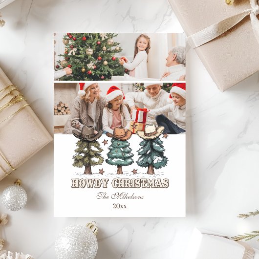 2 photo Western Howdy Christmas シーズンカード