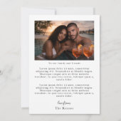 2 Photographs Personalized Wedding With Message  サンキューカード (裏面)