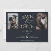 2 Photos Blue Chic Trendy Collage Wedding Covid19 (正面)