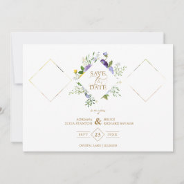 2 Photos Chic Romantic Lilac Shades Floral Bouquet セーブザデート