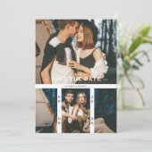 2 Photos Chic Trendy Collage Wedding Minimalist セーブザデート (スタンド正面)