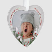 2 Photos New Grandpa New Baby Photo Silver Frame オーナメント (正面)