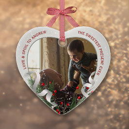 2 Photos New Grandpa New Baby Photo Silver Frame オーナメント