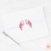 2 Pink Mehndi Henna peacock art ラウンドシール (封筒)