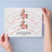 2 Pink Roses汎用Personalize Cupcake Wrapper チラシ (手)