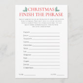 2 Printable Christmas Games Scattegories Card 招待状 (正面)