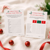 2 Printable Christmas Games Scattegories Card 招待状