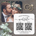 2 QRコードの結婚WebサイトとRSVPスクエアフォト エンクロージャーカード<br><div class="desc">共有婚約または写真結婚の1つをし、シックなQRコードエンクロージャカードでRSVPモダン応答をシンプル化。写真とすべての文字はシンプルに対してカスタマイズのだ。(画像の配置のヒント：写真を正確に中央に配置する簡単方法は、Zazzleウェブサイトにアップロードする前にトリミングする。 電話カメラでQRコードをスキャンすることにより、ゲストはWebサイトに直接結婚送信され、より多くの詳細を求め、招待に返信する。オンラインのrsvpプロセス減らは、カードがメールに失った入る可能性がある。また、食事の選択、食物アレルギー、曲の要求など頼の詳細な情報を得ることができるように、より汎用性が高い。すべての応答情報を削除パーソナライズされたまたは削除できる。白黒デザインはミニマルモダンタイポグラフィ、手書きの台本の書道、2カスタム写真のQRコードと1平方の文字が用意されている。このカードはスタイリッシュ、ウェブサイト情報を結婚式招待状スイートに含める方法を作る。</div>