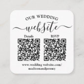 2 QRコードの結婚WebサイトとRSVPスクエアフォト エンクロージャーカード