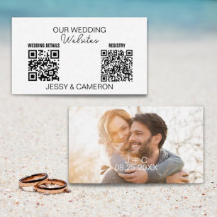 2 QRコードの結婚Webサイトの結婚登録写真 エンクロージャーカード