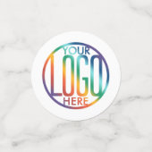 2 QRコードジェネレータとビジネスロゴのホワイトテーブル コンフェッティ (スモール正面)