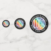 2 QRコードジェネレータとビジネスロゴ黒い表 コンフェッティ (正面)