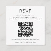 2 QRコード白黒結婚の詳細RSVP エンクロージャーカード (正面)