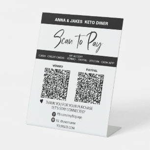 *~* 2 QR支払い-テーブルトップテーブシンプルルテント 台座サイン