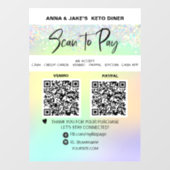 *~* 2 QR支払い – レインボーウィンドウ領域をスキャンして支払う ウィンドウサイン (シート)