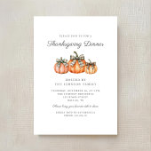 2 Rustic Orange Pumpkin Thanksgiving Dinner 招待状