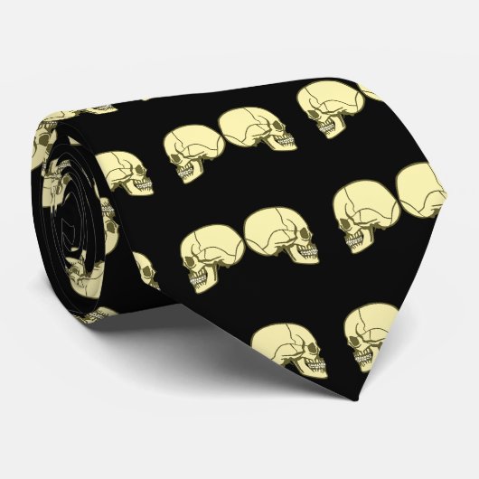 2 Schädel Totenköpfe skulls ネクタイ (ロール)