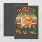 2 Short Legs Big Attitude corgi 招待状 (正面/裏面)