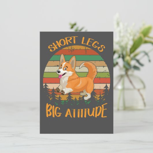 2 Short Legs Big Attitude corgi 招待状 (スタンド正面)