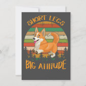 2 Short Legs Big Attitude corgi 招待状 (正面)