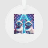 2 Siamese Kittens Posing In With Christmas Tree オーナメント (裏面)