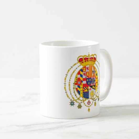 2 Siciliesの紋章付き外衣の王国 コーヒーマグカップ (正面右)
